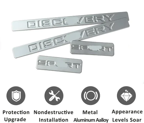 Vista 6 de YIWANG Borde de placa de desgaste de acero inoxidable para Land Rover Discovery Sport 2015 2016 2017 2018 2019 (plata)