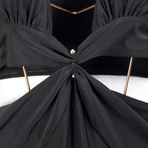 Vista 5 de ODIZLI Traje de baño de una pieza de manga larga abombada para mujer con cuello en V 2023