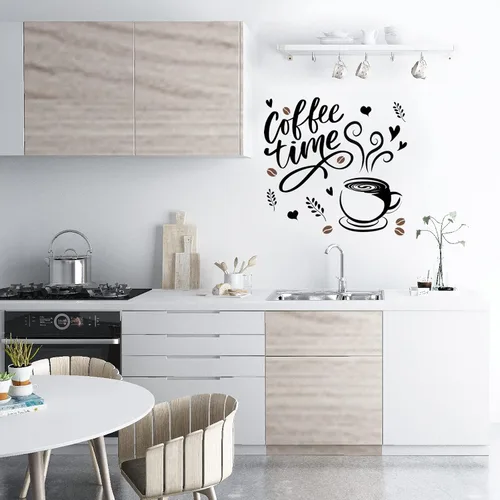 Vista 3 de OLYCRAFT Calcomanías de pared de PVC para taza de café, calcomanías artísticas, calcomanías para el hogar, murales para dormitorio, sala de estar