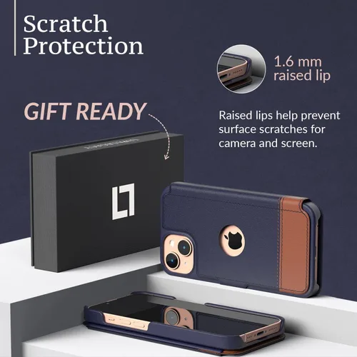 Vista 3 de LUPA Legacy Funda tipo cartera compatible con iPhone 13 Mini, funda con tarjetero, delgada y duradera, para mujeres y hombres, funda para iPhone 13