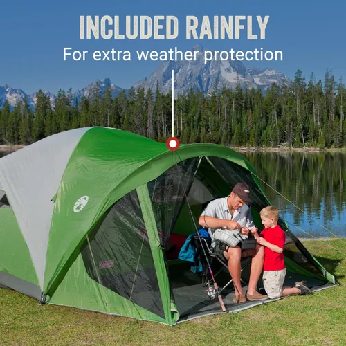 Vista 7 de Coleman Evanston Tent with Screen Room Weatherproof Tent Sets Up in 15 Mins Included Rainfly & Carry Bag Made of PFAS-Free