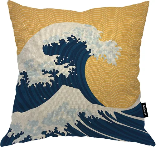 Vista 7 de Fundas de almohada de pintura artística, líneas abstractas amarillas y grises, fundas de almohada suaves, funda de cojín para sala de estar, cama
