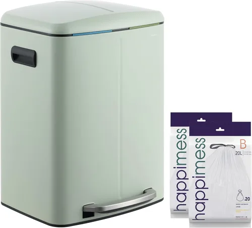 Vista 15 de happimess HPM1005B Marco Rectangular Cesta de Basura de 10.6 Galones con Dos Cubos y Tapa de Cierre Suave, Resistente a Huellas Dactilares, Moderna