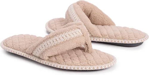 Vista 7 de MUK LUKS Darlene - Pantuflas de felpilla micro para mujer, color oro rosa