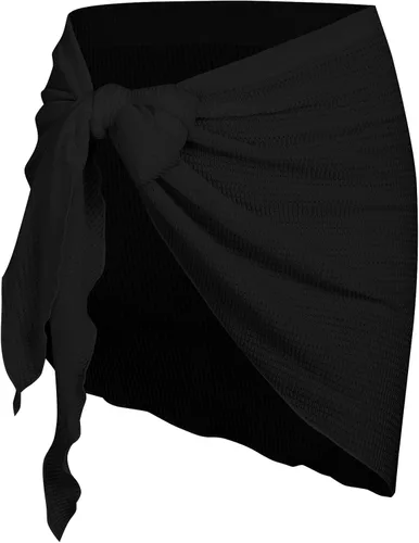 Vista 22 de ZAFUL - Pareo de mujer, pareo de playa, pareo transparente para bikini, pareo de gasa para traje de baño 0- Café