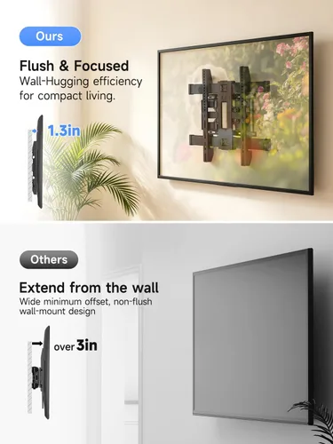 Vista 2 de Suptek Soporte de pared ultra delgado para TV de perfil bajo de 1.3