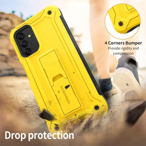 Vista 4 de URBANITE Funda para Samsung Galaxy A13 con soporte, protección a prueba de golpes de grado militar con protector de pantalla compatible con teléfono