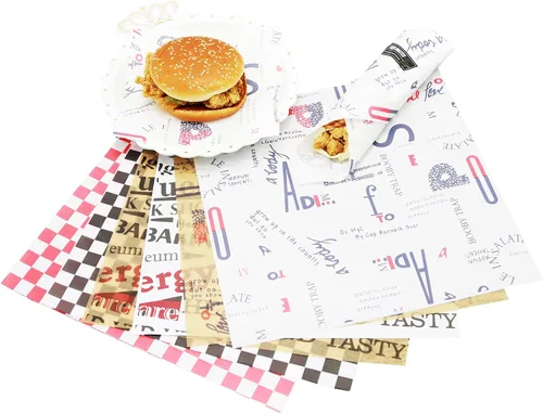 Vista 7 de Papel Premium para Delicatessen de 12"x12" - Paquete de 200 - Resistente al Agua y Grasa, Forros a Prueba de Grasa para Bandejas de Comida Kraft