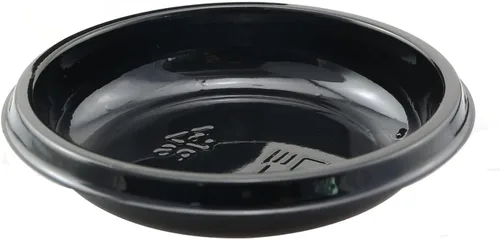Vista 5 de Platos desechables redondos de plástico para salsa, 30 piezas, negro, platos de sopa y condimentos para el hogar y restaurante