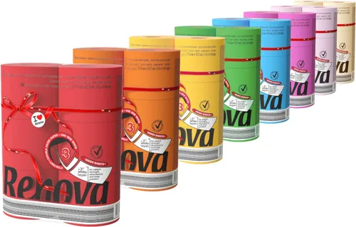 Vista 8 de Renova Papel higiénico perfumado de lujo, 6 rollos jumbo de 3 capas, 180 hojas, color rojo, 1 unidad (paquete de 1) (renmaxirtp6)