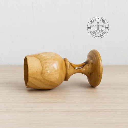 Vista 3 de Cáliz de copa de vino de madera vintage hecha a mano – Vaso rústico de madera natural para cerveza, vino, fiestas, inauguración de la casa, regalo