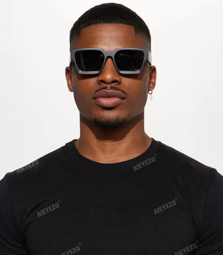 Vista 16 de AIEYEZO Gafas de sol cuadradas para mujeres y hombres, gafas de sol cuadradas con montura gruesa, estilo de diseñador simple