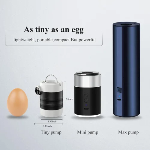 Vista 7 de Air Pump for Inflatables, Electric Air Pump with 1400 mAh Rechargeable Battery, Tiny and Portable Air Pump with Camping Light, Quick Inflate Deflate