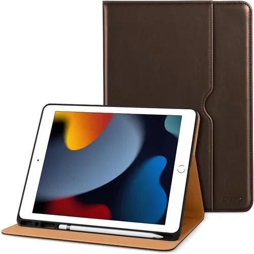 Vista 8 de DTTO Funda para iPad de 9ª/8ª/7ª Generación de 10.2 Pulgadas 2021/2020/2019, Funda de Soporte Folio Empresarial de Cuero Premium con Soporte