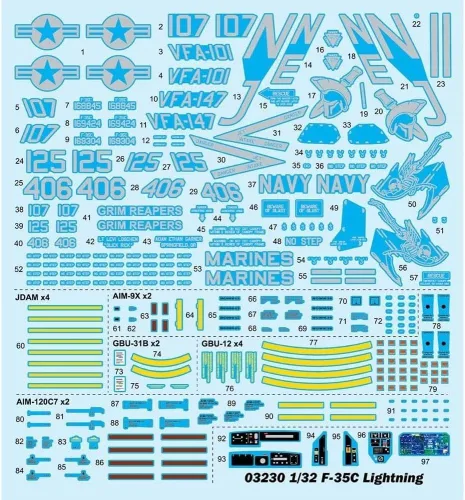 Vista 5 de Trumpeter 1:32 - F-35C Lightning