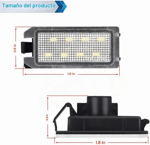 Vista 4 de Conjunto de lámpara LED para placa de matrícula compatible con Grand Cherokee WK 6000K 2014-2021, color blanco, paquete de 2