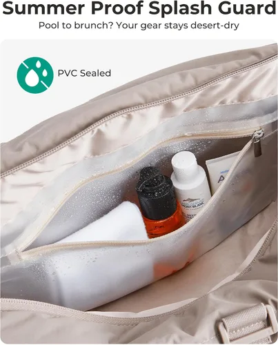 Vista 7 de BAGSMART Reiki - Bolsa de gimnasio para mujer, bolsa cruzada mediana para esterilla de yoga con bolsillo para artículos húmedos y secos, bolsa