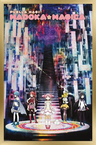 Vista 17 de Trends International Puella Magi Madoka Magica Wall Poster, 34L x 22.4W, Gray Framed Version Versión enmarcada gris