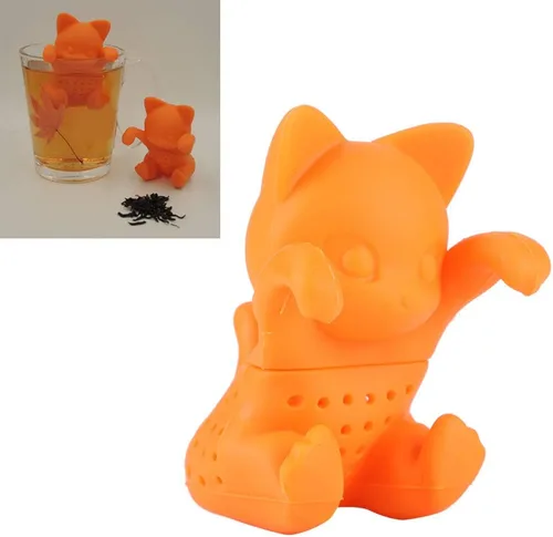 Vista 2 de Infusor de té para té de hojas sueltas, animales coladores de silicona, un regalo divertido e ideal para los amantes del té, amigos y familiares