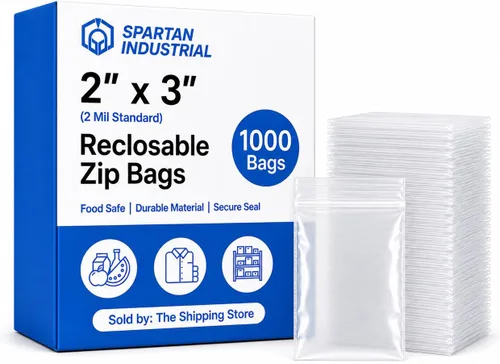 Vista 8 de Spartan Industrial - Bolsas pequeñas con cremallera de 1 x 1 pulgada (1000 unidades) - Mini bolsas de polietileno transparentes con cierre