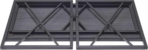 Vista 9 de Leick Home 70002-BLKNK X - Escritorio plegable para computadora, diseño moderno de espiga gris/negro mate
