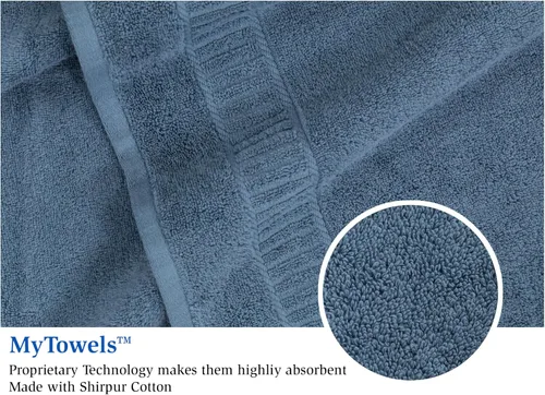 Vista 5 de MyPillow MyTowels - Juego de 6 toallas de baño, 100% algodón, suaves y absorbentes, para baño, 2 toallas de baño, 2 toallas de mano, 2 paños