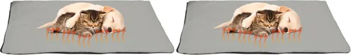 Vista 11 de PETMAKER Almohadilla térmica autocalentable para jaulas de tamaño pequeño/mediano - 25x18 - Chocolate, Marrón