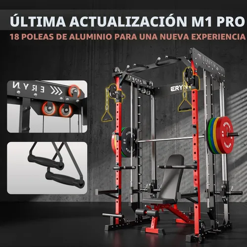 Vista 4 de Power Rack, 2600 LBS Capacity Smith Machine for Home Gym Garage, All-in-One Power Cage with Cable Crossover, Heavy-Duty Squat Rack, 84'' Home Gym