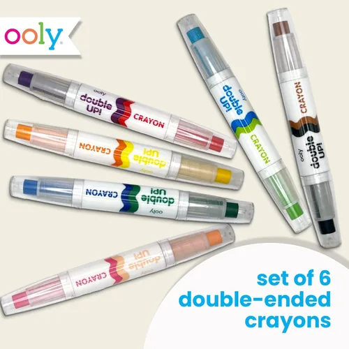 Vista 2 de Ooly Double Up - Juego de 6 crayones de doble punta, 12 colores, no tóxicos y solubles en agua, a partir de 3 años