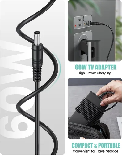 Vista 5 de 12V 5A Power Cord for Sceptre EC Series Monitor, 5.5x2.5mm