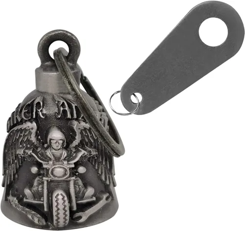 Vista 9 de Campana de motocicleta con colgador para motociclista, campanas de motociclista de buena suerte y accesorios de motocicleta, campana de la suerte