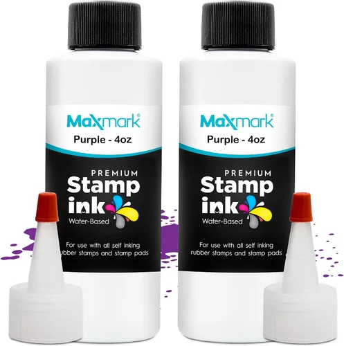 Vista 28 de MaxMark Premium - Tinta de recarga con punta de control en botella para sellos autoentintados, color negro - 1 onza