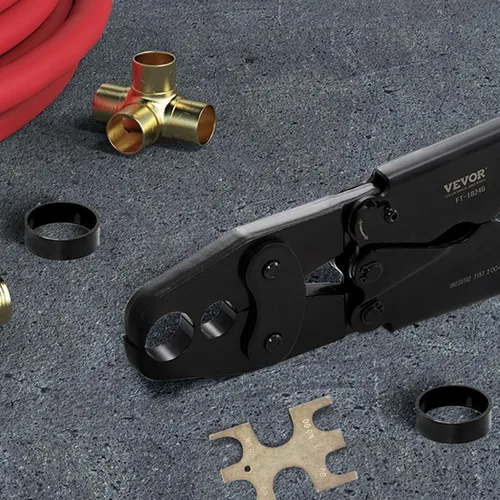 Vista 8 de VEVOR Herramienta de Crimpado PEX, Herramienta de Crimpado PEX Combo de Doble Cabezal para Anillos de Crimpado de Cobre PEX de 1/2" y 3/4