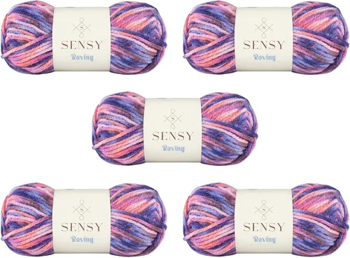 Vista 54 de Sensy Roving - Ovillo de lana multicolor, 3.5 onzas, 132 yardas, calibre 5, voluminoso (otoño)