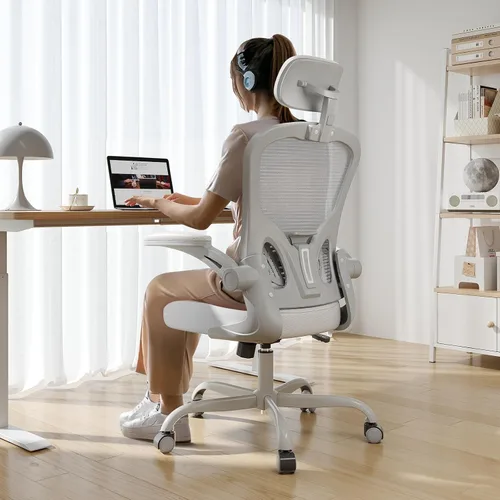 Vista 8 de Silla de oficina ergonómica, capacidad de 330 libras, silla de computadora con respaldo alto para largas horas, cómoda, silla ejecutiva giratoria