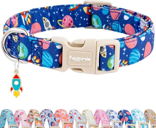 Vista 21 de Faygarsle - Collar floral para perras, diseño de primavera de verano rosa y amarillo, para perros pequeños, medianos y grandes, XS Flor Amarilla