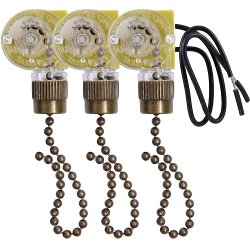 Vista 8 de Interruptor de cadena Ze-109 de dos cables Zing Ear On/Off Compatible con Hunter Fan Replacement 3 Pcs (latón)