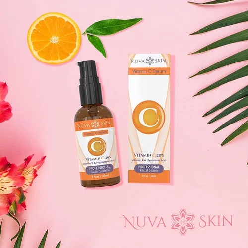 Vista 4 de Suero de vitamina C para la cara, suero facial Vitamina C y ácido hialurónico, suero antienvejecimiento, suero iluminador, suero facial iluminador