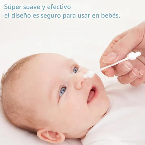Vista 5 de Hisopos de algodón de seguridad para niños con puntas grandes para recién nacidos, bebés, niños, capullos de algodón con barra de papel