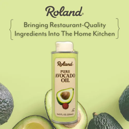 Vista 2 de Roland Foods Aceite de aguacate puro, alimento importado especial, lata de 8.45 onzas líquidas