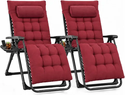 Vista 11 de NEWBULIG Silla de gravedad cero, reclinable plegable para patio con Oscuro