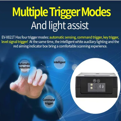 Vista 5 de Embedded Mini USB Fixed Mount Barcode Scanner Engine, CMOS 2D Barcode Reader Module RS232/TTL/USB Barcode Scanner Module Mini Size Module (RS232)