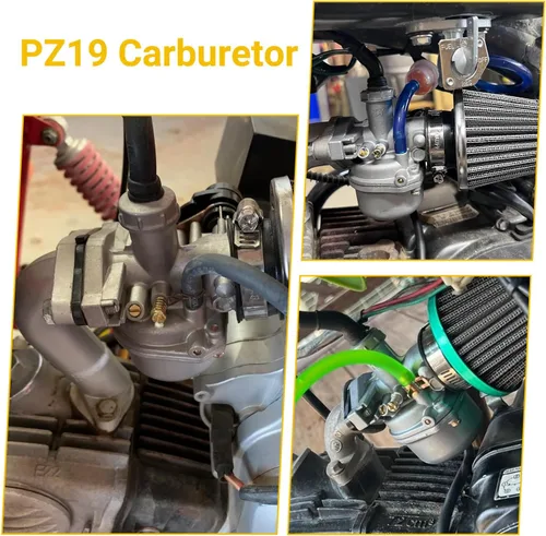 Vista 5 de HIAORS PZ19 Carburador de 19 mm con estrangulador por cable Compatible con Taotao Coolster 110cc 125cc Apollo Sunl NST Coolsport Lifan Baja ATV Quad