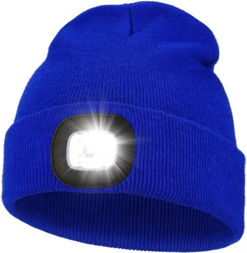 Vista 32 de MELASA Gorro unisex con luz, recargable por USB, manos libres, gorro LED, regalos de invierno para hombres Tinte amarillo albaricoque