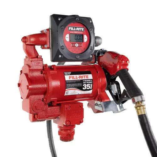 Vista 12 de Fill-Rite FR310VB 115V/230V 35 GPM Bomba de transferencia de combustible con manguera de descarga y boquilla automática (rojo)