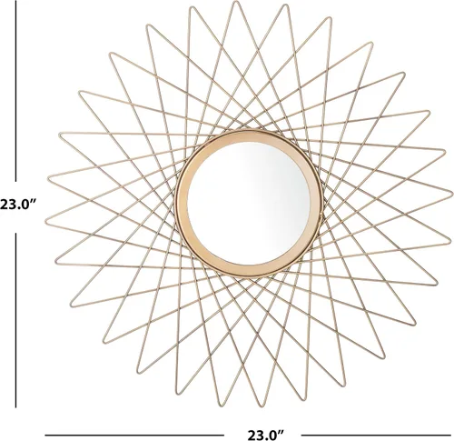 Vista 3 de SAFAVIEH Home Bilsons Gold Sunburst - Espejo decorativo redondo de 23 pulgadas