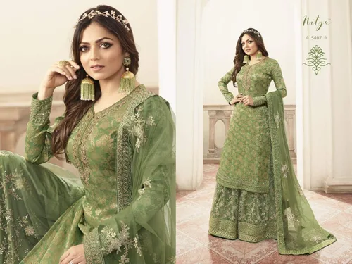 Vista 4 de Prija Collection - Ropa étnica india paquistaní listo para usar, traje de boda estilo Sharara Salwar para mujer