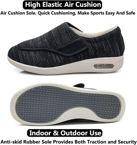 Vista 5 de Zapatos para diabéticos, ligeros y anchos para caminar, con cierres ajustables para edema diabético, fascitis plantar, juanetes, artritis, pies