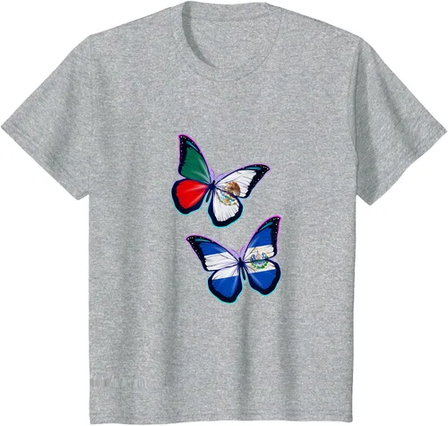 Vista 40 de Raíces biculturales de El Salvador y México. Versión mariposa Camiseta, Negro
