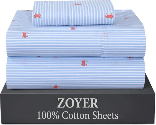 Vista 14 de ZOYER Sábanas de 100 % algodón percal tamaño individual, refrescantes y transpirables, duraderas, con una sensación nítida, suave y cómoda, bolsillo